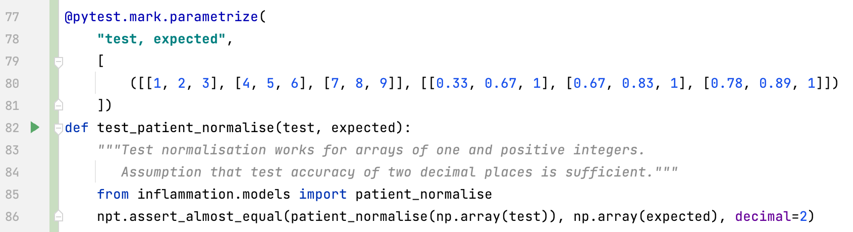 Running a single test in PyCharm